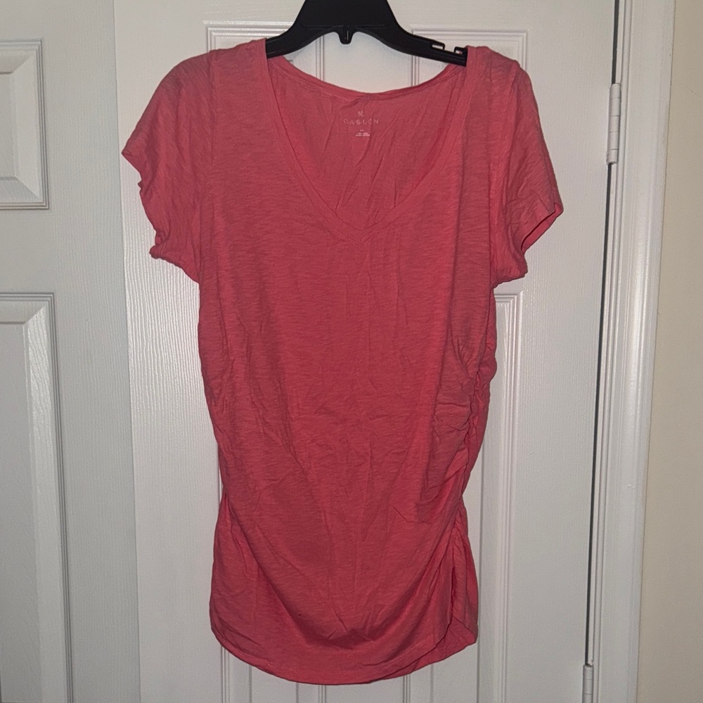 Caslon Pink Ruched Short Sleeve T-Shirt